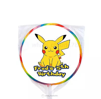 24 Pokemon Pikachu Custom 1.67  Sticker Labels For Bag Birthday Party Favor • $4.25