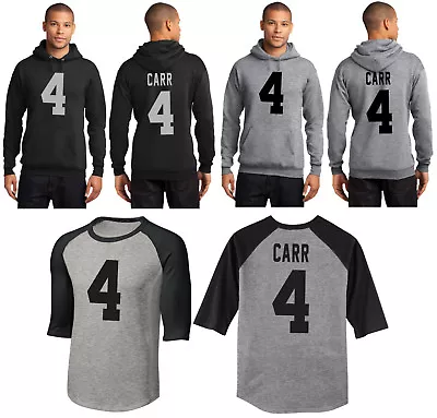 New Derek Carr Oakland Raiders Jersey 3/4 Sleeve Shirt Or Hoodie Las Vegas  • $26.99