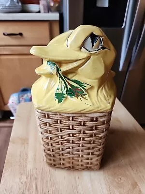 VTG Estate Neat Basket Weave Yellow Duck Top McCoy Cookie Jar Ceramic 10 X 6  • $23.99