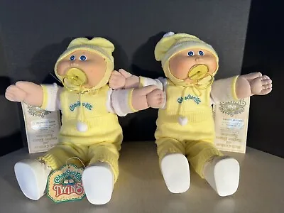 Cabbage Patch Kids Twins Original Coleco 1986 Pacifiers And Birth Certificates • $180