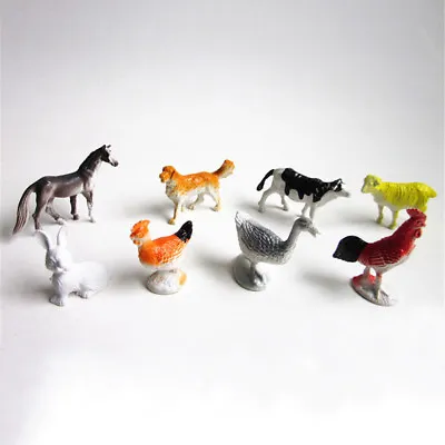 £3.24 • Buy 8pcs Farm Animals Models Figure Set Toys Plastic Simulation Horse Dog Kids Gi*MJ