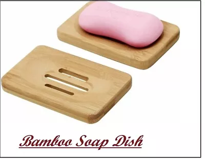 Natural Wooden Bamboo Soap Dish Storage Holder Handmade Soap • £3.49