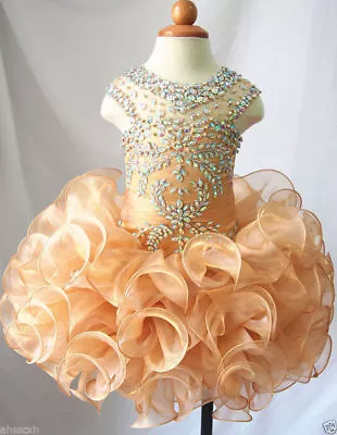 Lnfant Toddle Kids MiNi Party Pageant Dress Cupcake Ball Gowns Custom Size 2-14 • $85.49