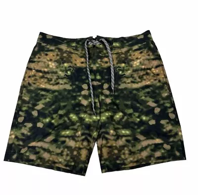 Burberry Breton Camo Print Men Swim Trunks/Shorts Fern Green Sz XXXL NWT $480 • $199.91