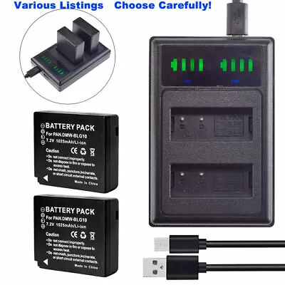 Battery Or Charger For Panasonic DMW-BLE9E DMW-BLG10Lumix DC-ZS200/TZ200 TZ220 • $33.75