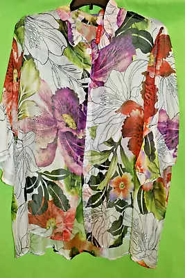 Ic Collection  Nwt 2x Spring Flowers Button Down Top/jacket • $69.99