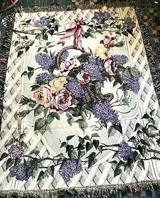 Manual Woodworkers Tapestry Afghan - 51  X 68 - Lilac Time • $29.99