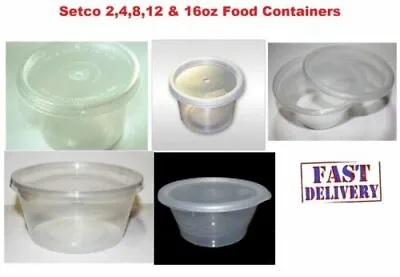 SATCO Food Tubs Cups And Lids Containers Plastic Takeaway Microwave Storage • £49.99