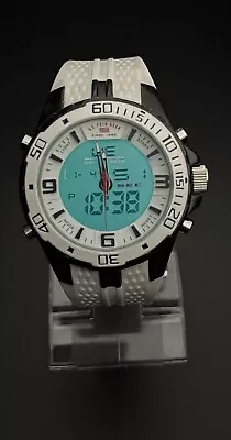 U.S. Polo Assn. US9434 Digital & Analog White & Black Mens Wristwatch • $7.99