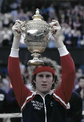 $308.13 • Buy John Mcenroe Holds The Wimbledon Singles Trophy 1981 Signed 12x8 Photo SCARCE