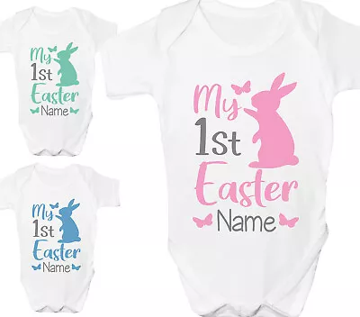 Personalised Easter Baby Grow First 1st Any Name Bodysuit Vest Babygrow Gift • £3.99