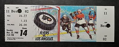 LA KINGS At PHILADELPHIA FLYERS FULL HOCKEY GAME TICKET GRETZKY 2 PTS 11/22/1988 • $6.99