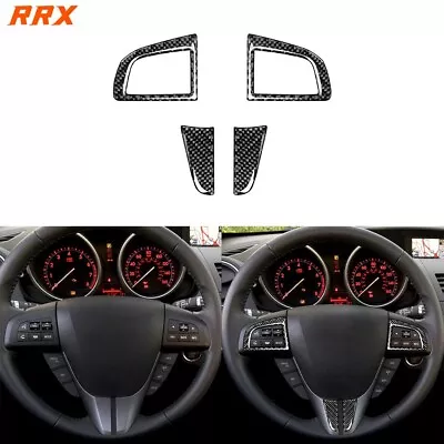 4Pcs Carbon Fiber Interior Steering Wheel Cover Decal For Mazda 3 Axela 2010-13 • $10.99