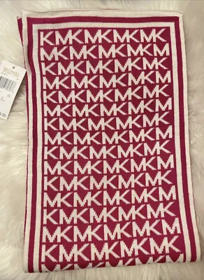 Michael Kors Scarf MK Monogram Reversible  Knit Logo  56”l  X 10”w  Authentic! • $24