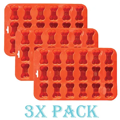 3 Pack X Mini Bone Silicone Baking Flexible Mold Ice Tray Dog Puppy Treat Cookie • $6.88