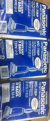 Replacement Panasonic Type U-3 Upright Vacuum Bag 3 Pack MC-115P FREE SHIPPING • $8.25