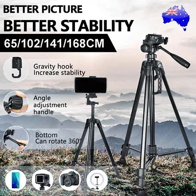 Professional Camera Tripod Stand Mount Phone Holder For IPhone DSLR Travel AU • $37.99