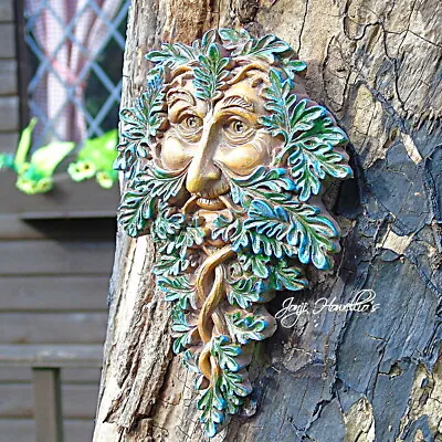 Green Man Tree Ent Face Garden Ornament Wall Plaque Forest Spirit Fantasy Myth  • £13.90