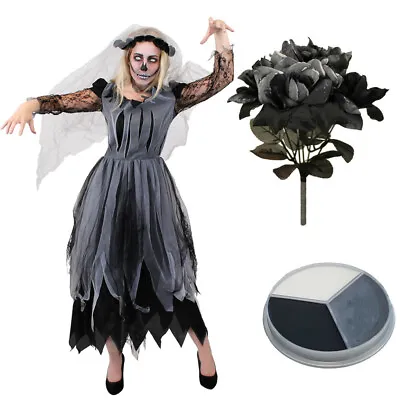 £29.99 • Buy Ladies Ghost Bride Costume Halloween Fancy Dress Womens Zombie Corpse Outfit