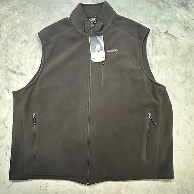 Solaris Polyester Black Zip Up Vest With Pockets Big Man Size 3XB NWT • $44.95