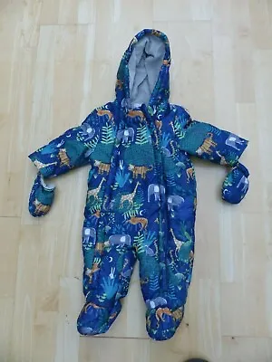 £16.95 • Buy John Lewis Animals Padded Pram Snow Suit All In One 6-9 Months With Mittens