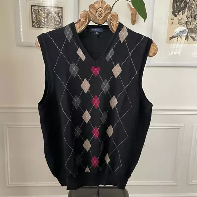 Club Room Argyle Sweater Vest Merino Wool M • $20