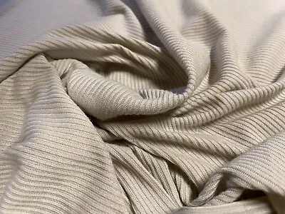 £4.99 • Buy Soft Touch Rib Jersey Knit Dress Fabric, Per Metre - Light Stone