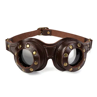 Steampunk Goggles Rough Glasses Goth Motorcycle Eyewear Halloween Cosplay Props • $19.99