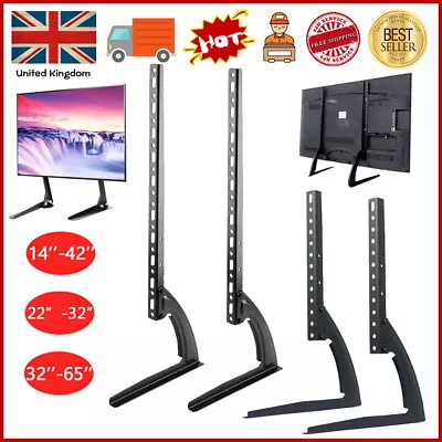 Universal Table Top 14 -65  TV Stand Base VESA Pedestal Mount Bracket LCD LED 3D • £12.99