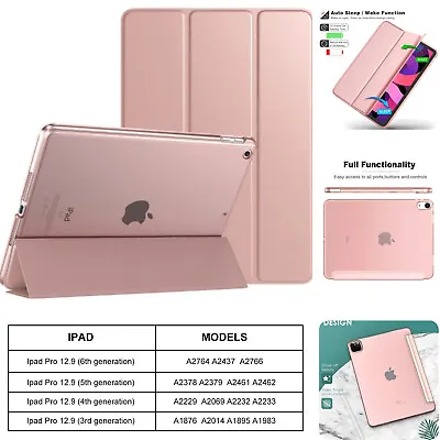 For IPad Pro 12.9  1st 2nd 4th 5th 6th Generation Leather Stand SMART CASE Cover • £3.49