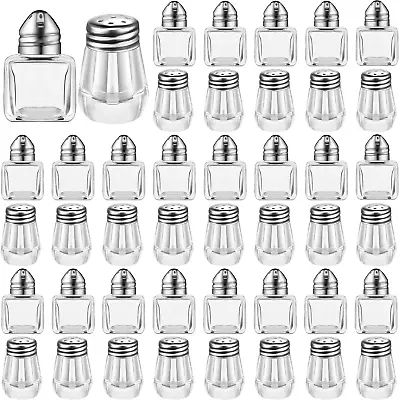 50 Set Mini Salt And Pepper Shakers Small Salt And Pepper Shakers Bulk Clear Ind • $41