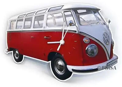 $24.95 • Buy VW Collection - VW T1 Bus Wall Clock  By BRISA - Classic Red