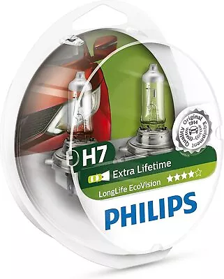 Philips H7 Lifetime (x4) Headlight Bulbs 12V 55W 12972LLECOS2 (pack Of 2) • $19.98