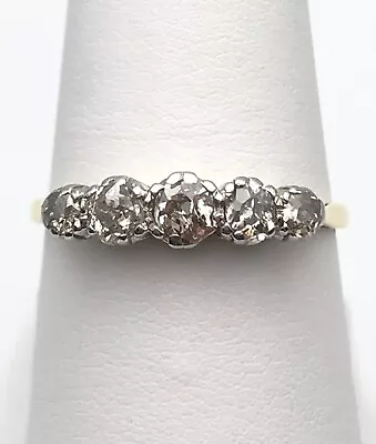 18k Gold Antique Ring With 1.0cttw Of Old Mine Cut Diamonds   Size: 8.5 • $685