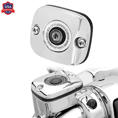 $24.69 • Buy Chrome Front Brake Master Cylinder Cover Cap Fit For Harley Touring Softail Dyna