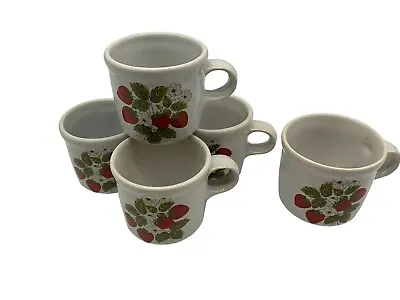 McCoy Vintage Strawberry #286 Coffee Cups Set Of 5 Collectible MCM Drinkware • $35