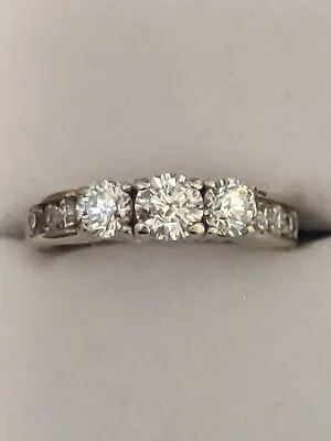$2663.42 • Buy Diamond 3 Stone  Ring White Gold 1.50cts