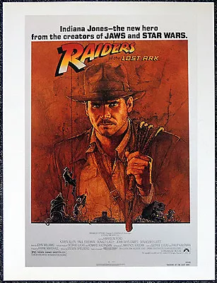 Raiders Of The Lost Ark 1981 Film Movie Poster Page . Harrison Ford . E46 • £7.99