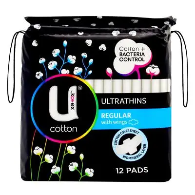 6x U BY KOTEX PK12 PADS ULTRATHIN REGULAR WITH WINGS • $29