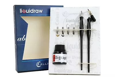 Liquidraw Calligraphy Pen Set With Black Ink Dip Pen Nibs Holder Gift Set CP400 • £14.99