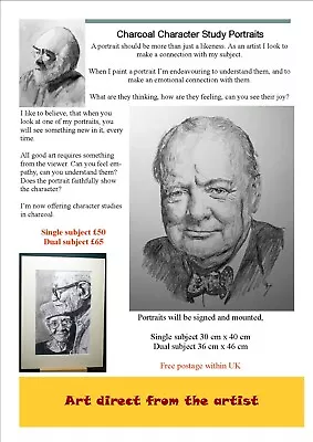 Charcoal Character Study Portrait Commissions • £50