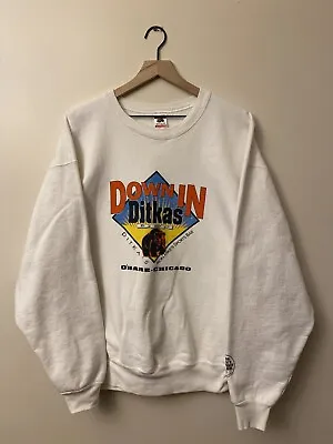Vintage 90’s Fruit Of The Loom Chicago Bears Ditka’s Den White Pullover Size XL • $65