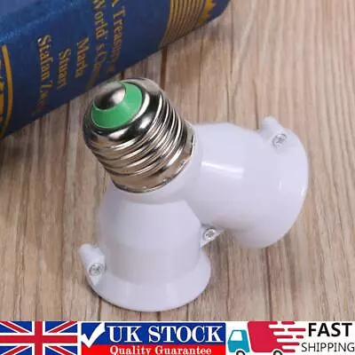 2 In 1 E27 Lamp Socket Splitter Adapter Light Bulb Base Stand Holder • £4.69
