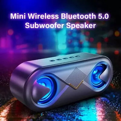 LOUD BLUETOOTH SPEAKER Portable Wireless Boombox Rechargeable Stereo Outdoor AUX • £15.98