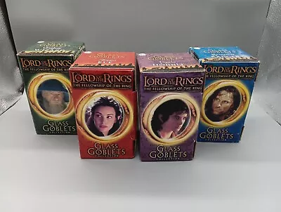 Complete Set Of LOTR Lord Of The Rings Glass Goblets - Boxed (169) • £40