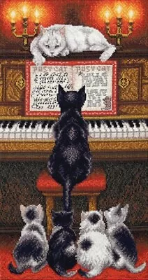 Diy Needlepoint Cross Stitch  Music Lesson  Embroidery Kit. Unprinted Сanvas • $55