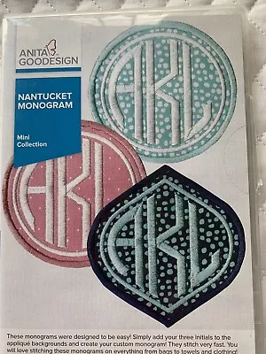 Nantucket Monogram Anita Goodesign Embroidery Machine Designs CD • $12