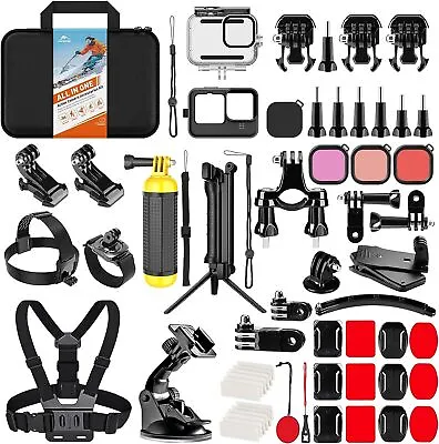 Action Camera Accessories Kit For Gopro Hero 11 10 9 Black Waterproof Housing+S • $47.63