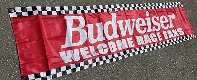 Budweiser Racing  Welcome Race Fans Banner 2 Ft By 8ft • $26.99