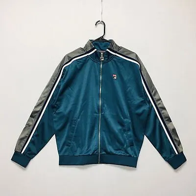 Fila Vintage Track Jacket Men’s Size S Small Full Zip Active Coat Teal Green • $29.95